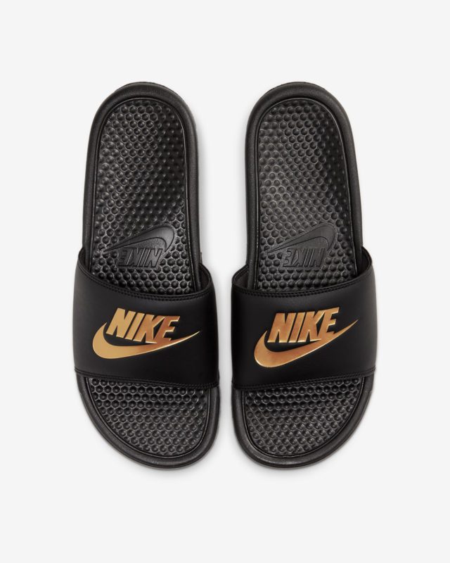 nike benassi black gold